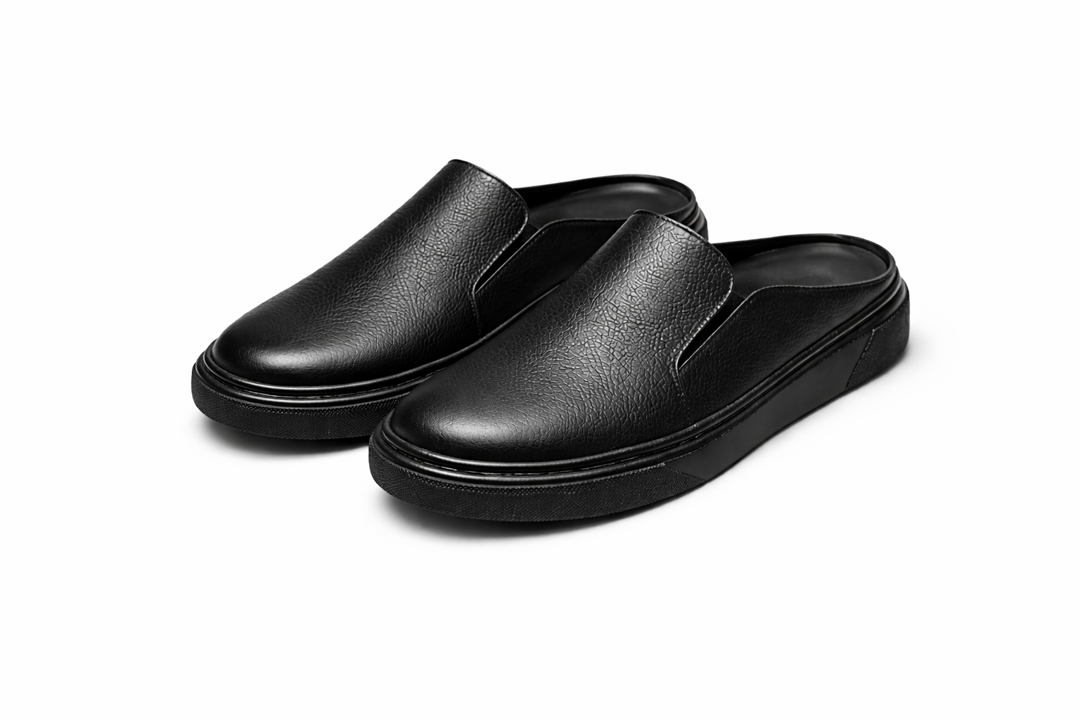 Babouches Cuir Homme Noir 100% Cuir Naturel